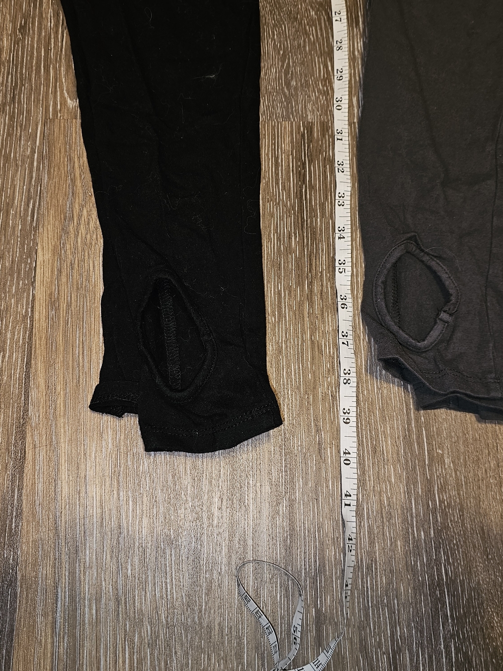 Torrid Stretch Leggings with Foot Hole - Black and Charcoal - Picture 2 of 4